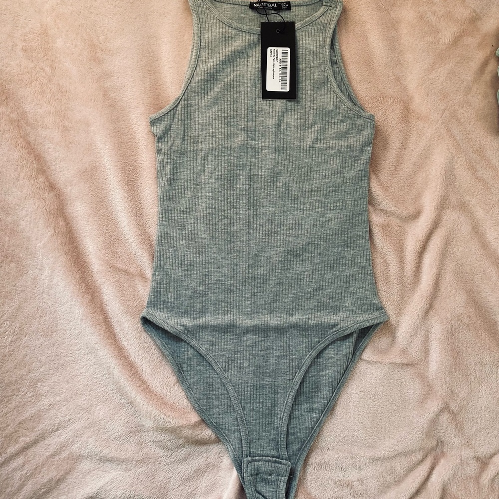 2 Nasty Gal Ribbed Racerback Bodysuits - Picture 3 of 6